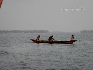 Fishermen, heading inland.