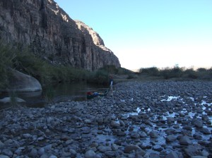 Admiring the scenery while taking a break near Black Gap Rapid
