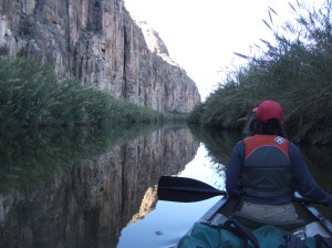 View of the calm waters following the rapid